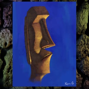 Tiki Bar Exotica Art Print &quot;Mysterious Ceremony&quot; on Stretched Canvas 1.5&quot; Deep Stretcher Bars Gallery Wrapped Image 12&quot;x16&quot;x1.5&quot;