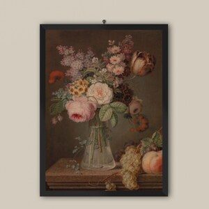 Flowers Still Life Painting, Floral Oil Painting, Floral Wall Art, Remastered Floral Print, Flowers in Vase Oil Painting, Floral Poster