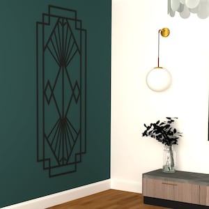 Accent Wall Moulding Design and Installation Guide | Art Deco Design Layout *Viola* Accent Wall DIY Plans | PDF Downloadable Printable Guide
