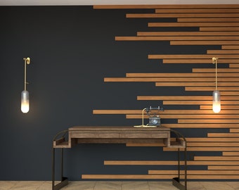 Accent Feature Wall Design and Installation Build Guide | Modern Slat Wall DIY Plans |6 Sizes U.S. + U.K.| Bespoke Wall | Printable Download