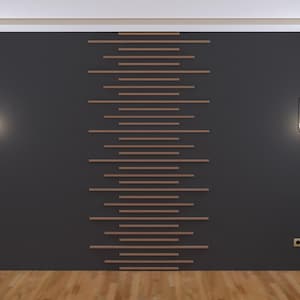 DIY Accent Feature Wall Design and Installation Build Guide | Modern Slat Wall Plans | 1FT-10FT Height | Printable Downloadable PDF Guide image 1