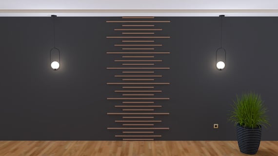 DIY Accent Feature Wall Design and Installation Build Guide | Modern Slat Wall Plans | 1FT-10FT Height |  Printable Downloadable PDF Guide