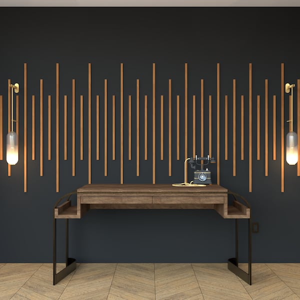 Simple Sound Wave Accent Feature Wall Design and Installation Build Guide | Modern Slat Wall DIY Plans | Printable Downloadable Guide
