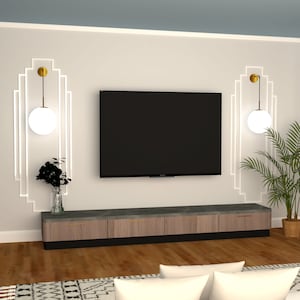 Feature Wall Art Deco Design Layout and Installation Guide *Charlie* Accent Feature Wall Art For Living Room Bedroom Office - PDF Download