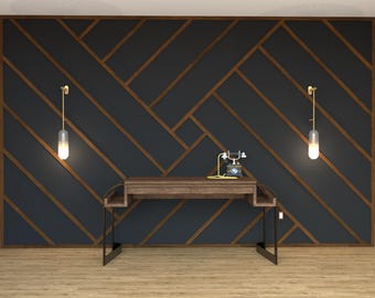DIY Accent Feature Wall Design and Installation Build Guide | Square Spiral Modern Build Plans | 12 SIZES | Printable Downloadable Guide