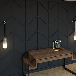 Accent Wall Moulding Design and Installation Build Plan | Chevron Wall Design Layout | 10 SIZES | Feature Wall Art | PDF Instant Download