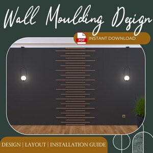 DIY Accent Feature Wall Design and Installation Build Guide | Modern Slat Wall Plans | 1FT-10FT Height | Printable Downloadable PDF Guide image 3