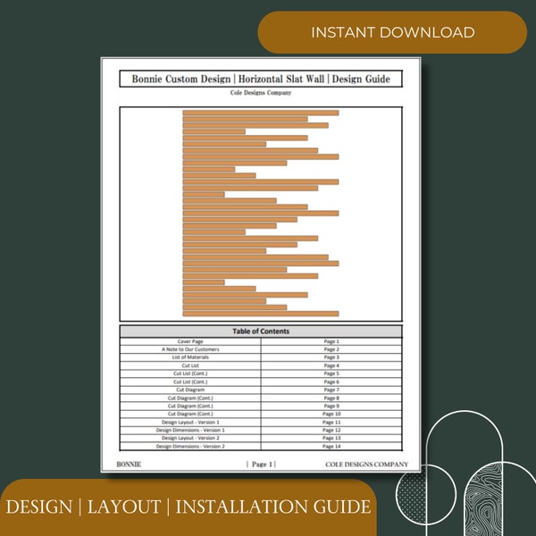 Custom Design for Bonnie - Accent Feature Wall Design and Installation Build Guide | Slat Wall DIY Plans | Printable Downloadable Guide