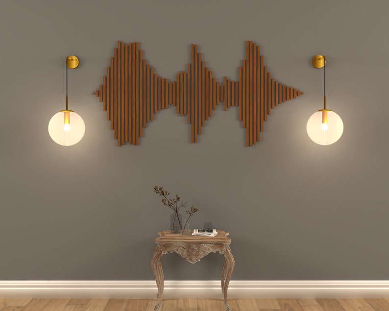 Light Installation Soundwave DIY Sound Wave Wood Art Design and Installation Build Plan | Live Laugh ...