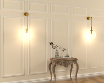 Statement Wall Moulding Design Build Guide | 2 Panel Accent Wall Layout | Feature Wood Wall Art Living Room Bedroom Office | PDF Download