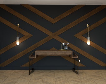 Accent Wall Moulding X Design and Installation Build Plan | 9 Sizes Included | Decorative Wall Design Layout Wood Wall Art | PDF Download
