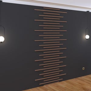 DIY Accent Feature Wall Design and Installation Build Guide | Modern Slat Wall Plans | 1FT-10FT Height | Printable Downloadable PDF Guide image 2