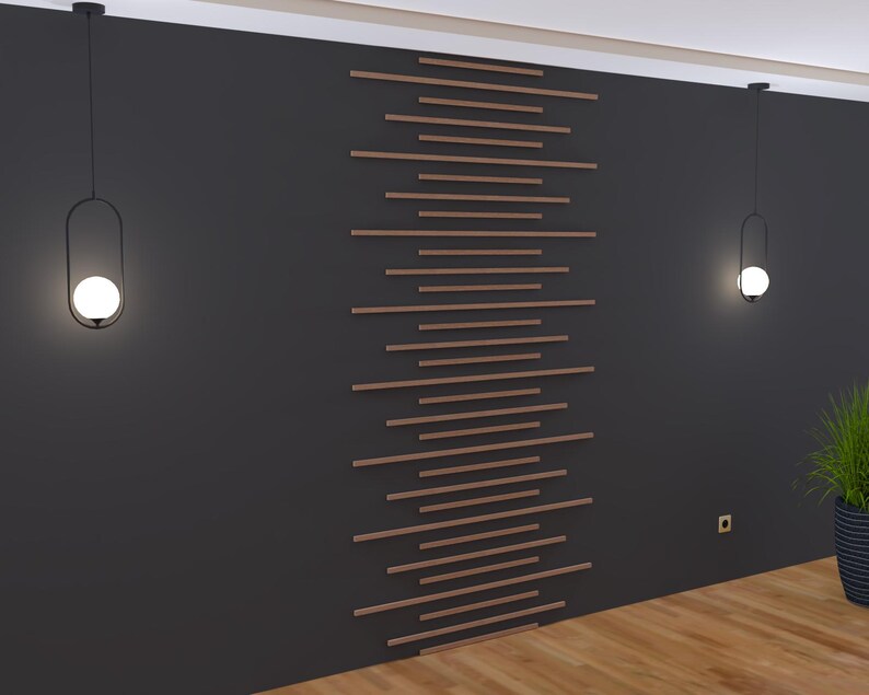 DIY Accent Feature Wall Design and Installation Build Guide | Modern Slat Wall Plans | 1FT-10FT Height | Printable Downloadable PDF Guide image 2