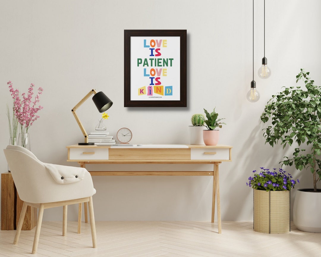 Love Wall Art, Love is Patient Frame Art, Love is Kind Frame Wall Art