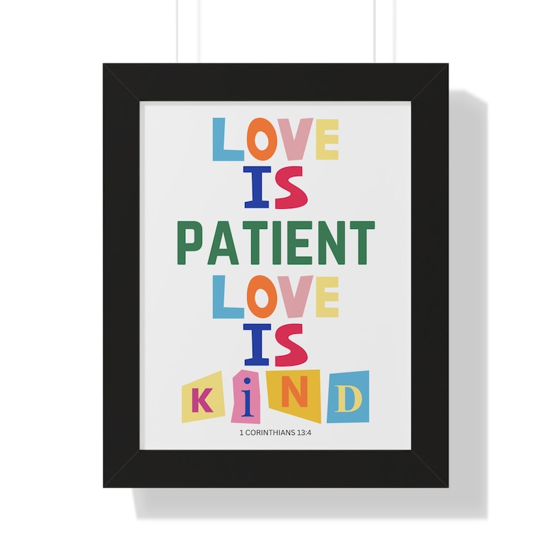 Love Wall Art, Love is Patient Frame Art, Love is Kind Frame Wall Art