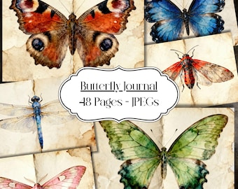 Schmetterling Seiten: Vintage Insekt Ephemera (Digitaler Download)