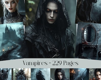 Vampir Digital Papiere, Dark Gothic Fantasy Seiten, Gothic Romanze