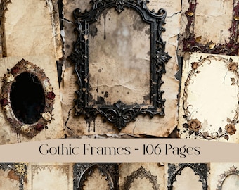 Gothic Rahmen Papiere, viktorianisch verzierte Grunge Hintergründe (digitaler Download)