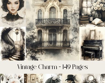 Vintage Charm Junk Journal Pages: Elegant Victorian Ephemera (Digital Download)