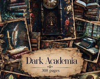 Strony dziennika Dark Academia Junk: Czarownice, Czarodzieje, Magia (wersja cyfrowa do pobrania)