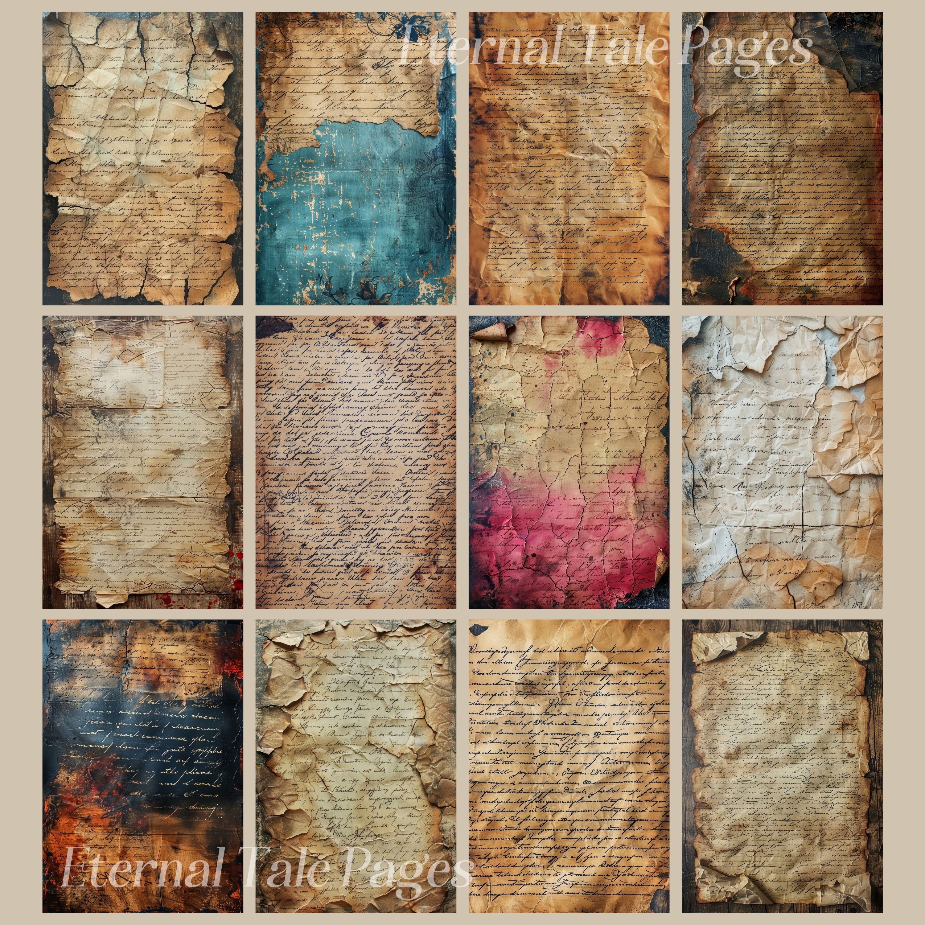 Stained Old Notes: 129 Printable Paper Textures (digital Download) - Etsy