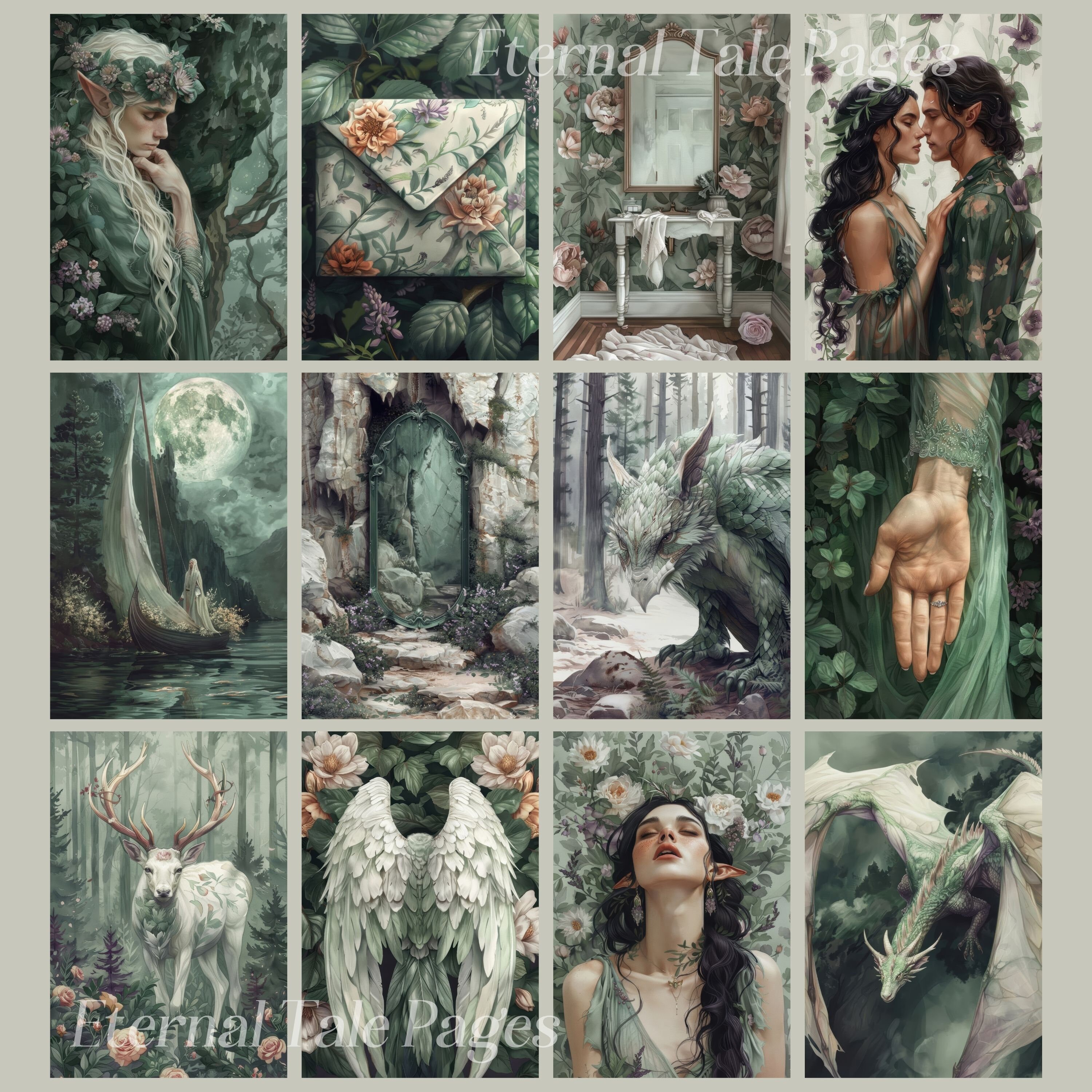 Elven Forest Digital Paper: Junk Journal Scrapbook Pages (251 A4 Jpegs ...