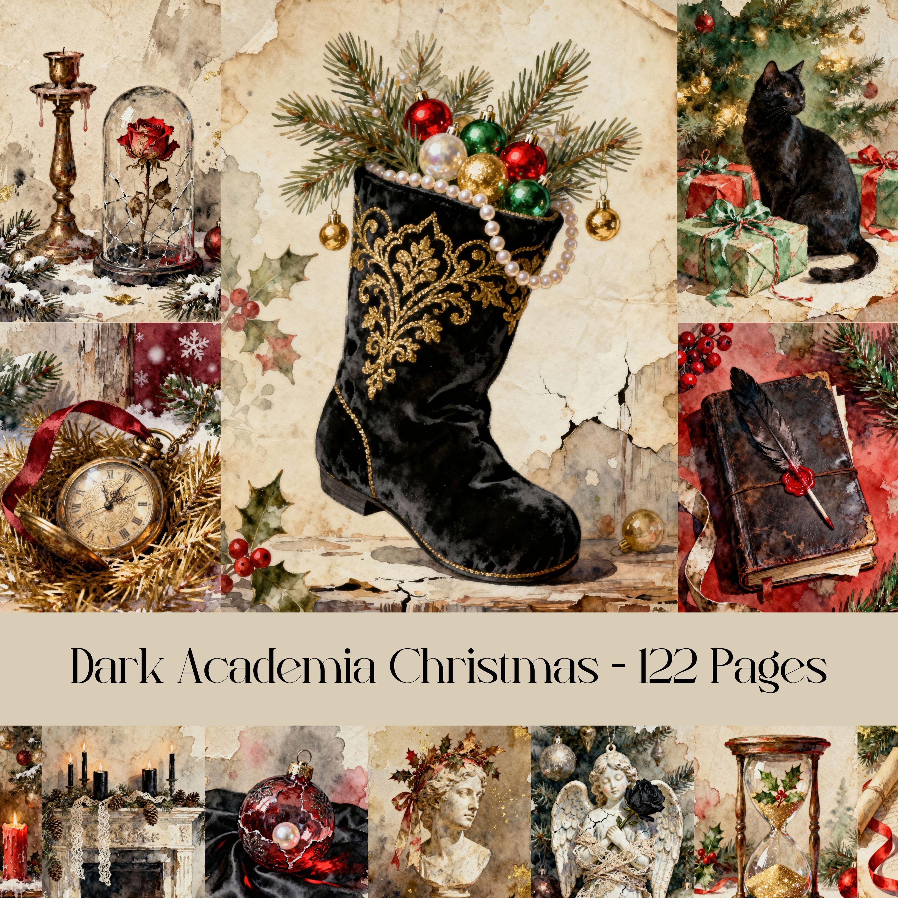 Dark Academia Christmas Journal Kit: Vintage Gothic Ephemera (digital ...