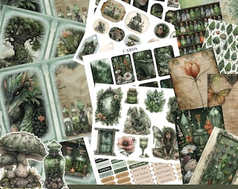Mystical Woodlands Junk Journal Kit: Fairy Tale Ephemera (Digital Paper)