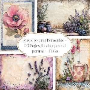 Diário Rústico Periwinkle, papel digital, diário de lixo, rosa e azul, renda, vintage, grunge, scrapbooking, floral, papel de fundo, damasco