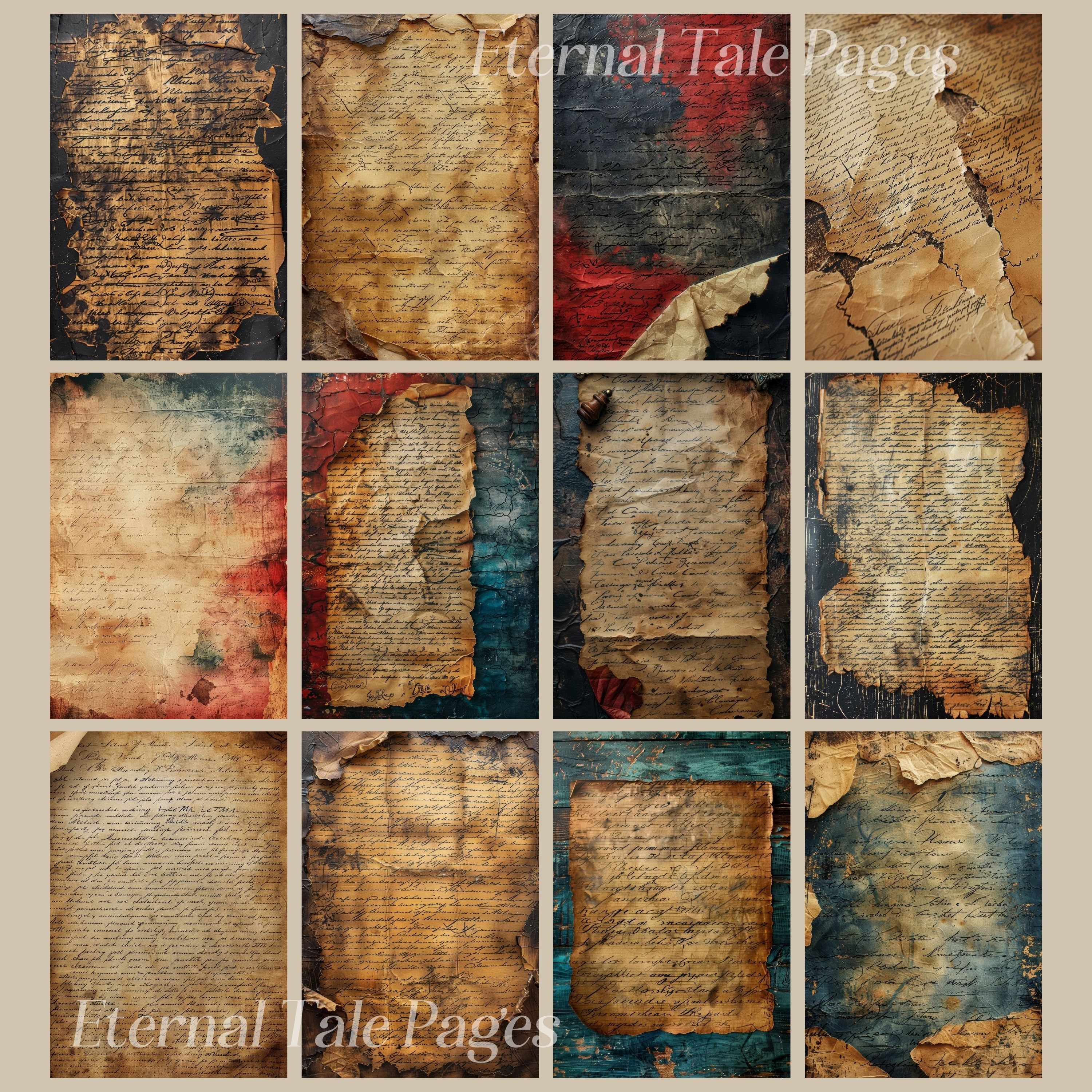 Stained Old Notes: 129 Printable Paper Textures (digital Download) - Etsy