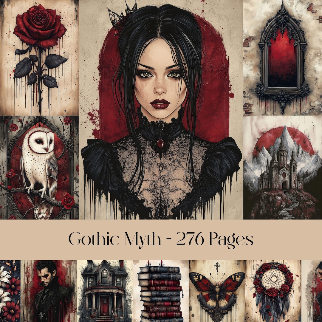 Gothic Myth Junk Journal Pages: Dark Academia Ephemera (digital Paper ...