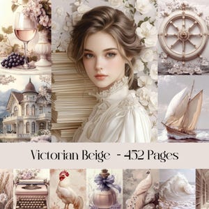 Vintage Beige Pages, carta digitale, diario spazzatura, neutro, rosa tenue, album, cottage, femminile, floreale, immagini stampabili, effimere