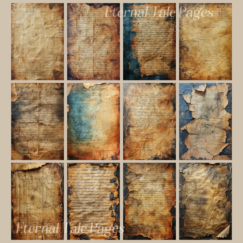 Stained Old Notes: 129 Printable Paper Textures (digital Download) - Etsy