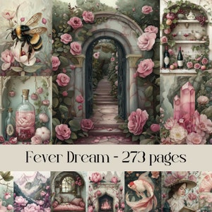 Pagine di diario Fever Dream Junk e carta per album, immagini floreali, nautiche, cottage, animali e paesaggi, pacco enorme, immagini stampabili