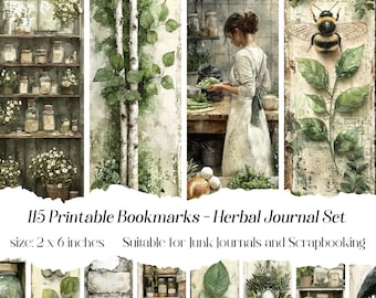 Herbal Journal Bookmarks: Rustic Botanical Ephemera (Printable PDF)