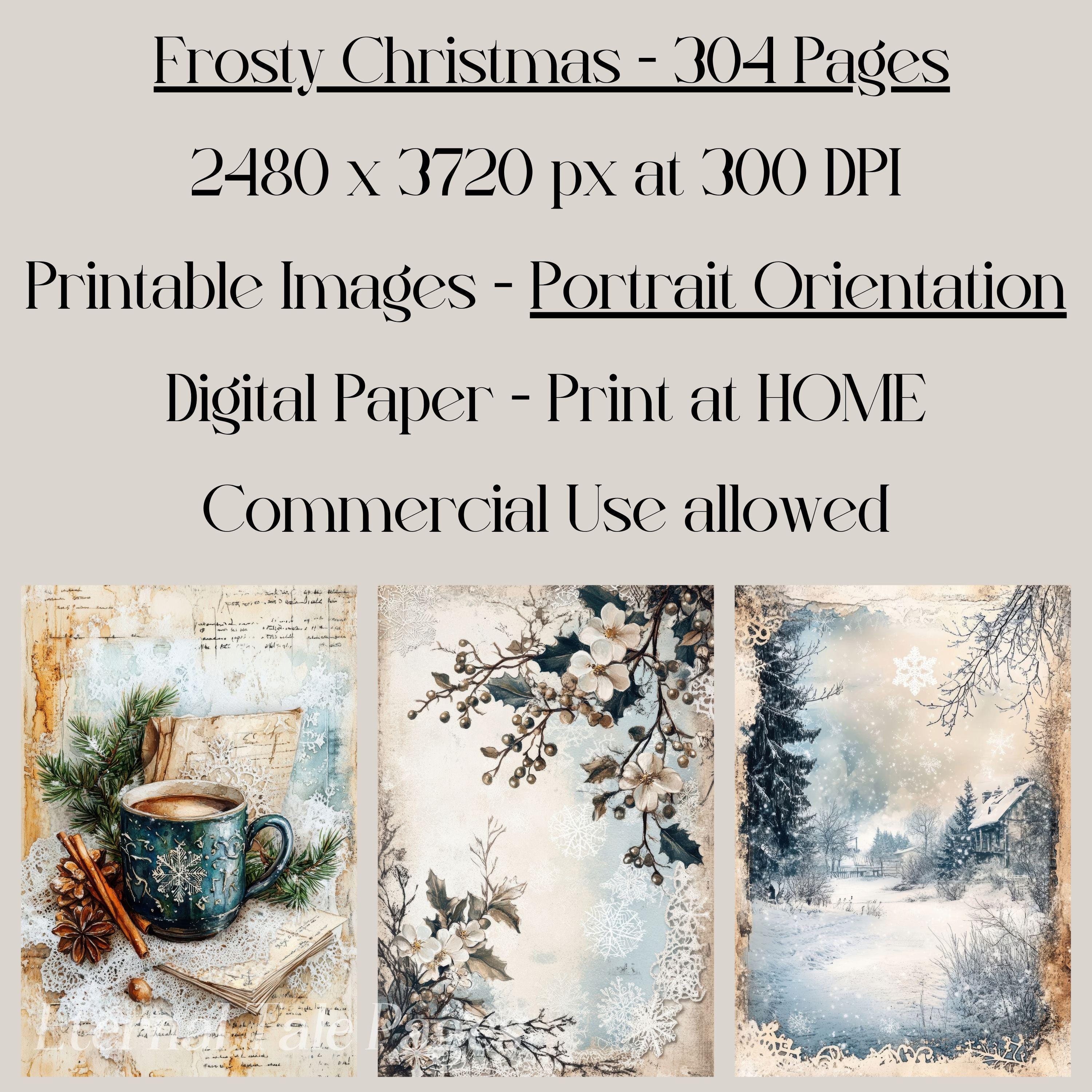 Vintage Christmas Digital Paper: 304 Festive Junk Journal Pages ...
