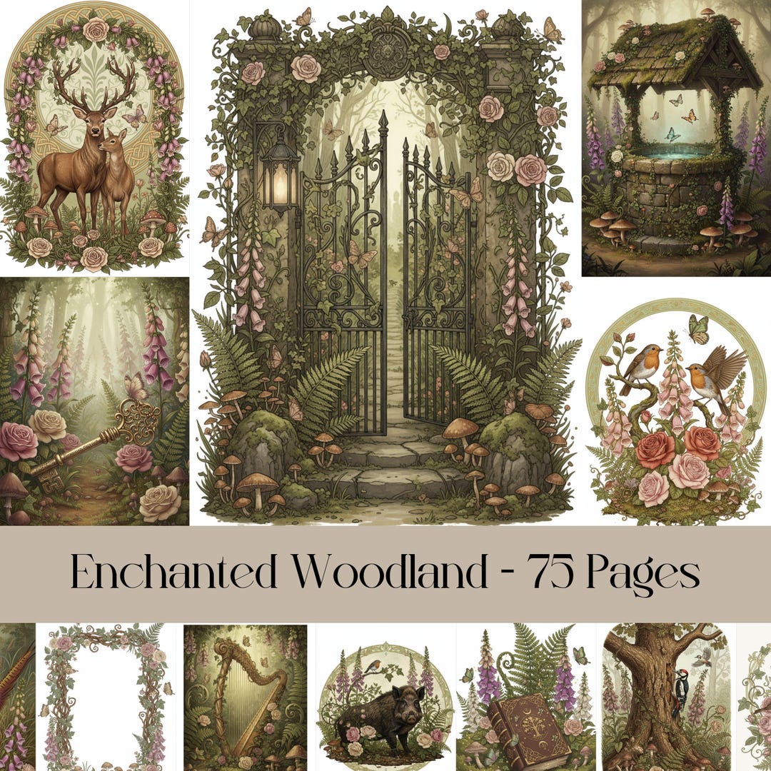 Enchanted Woodland Junk Journal Kit: Forest Ephemera (digital Download ...