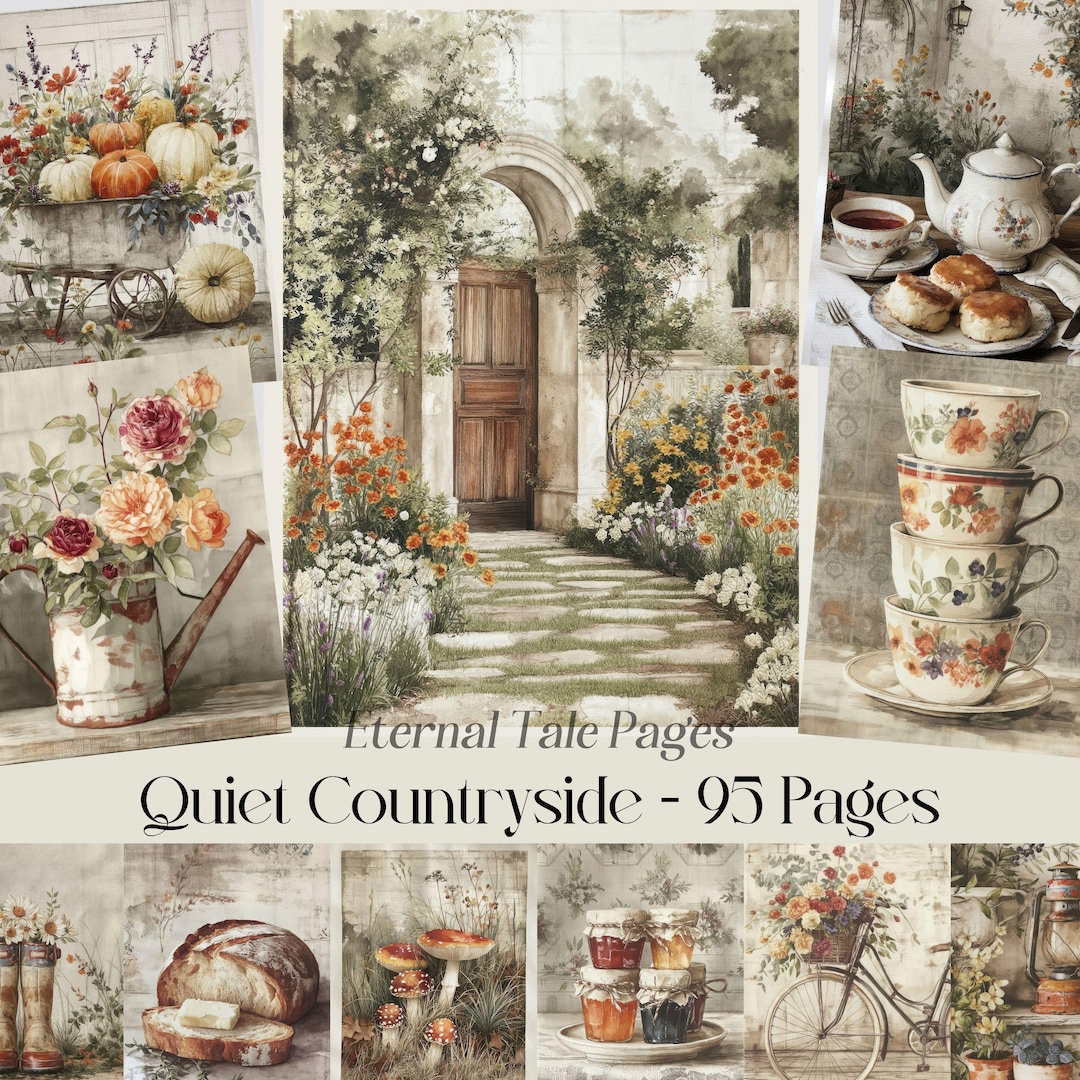 Vintage Countryside Printable Wall Art Set, Rustic Cottagecore ...