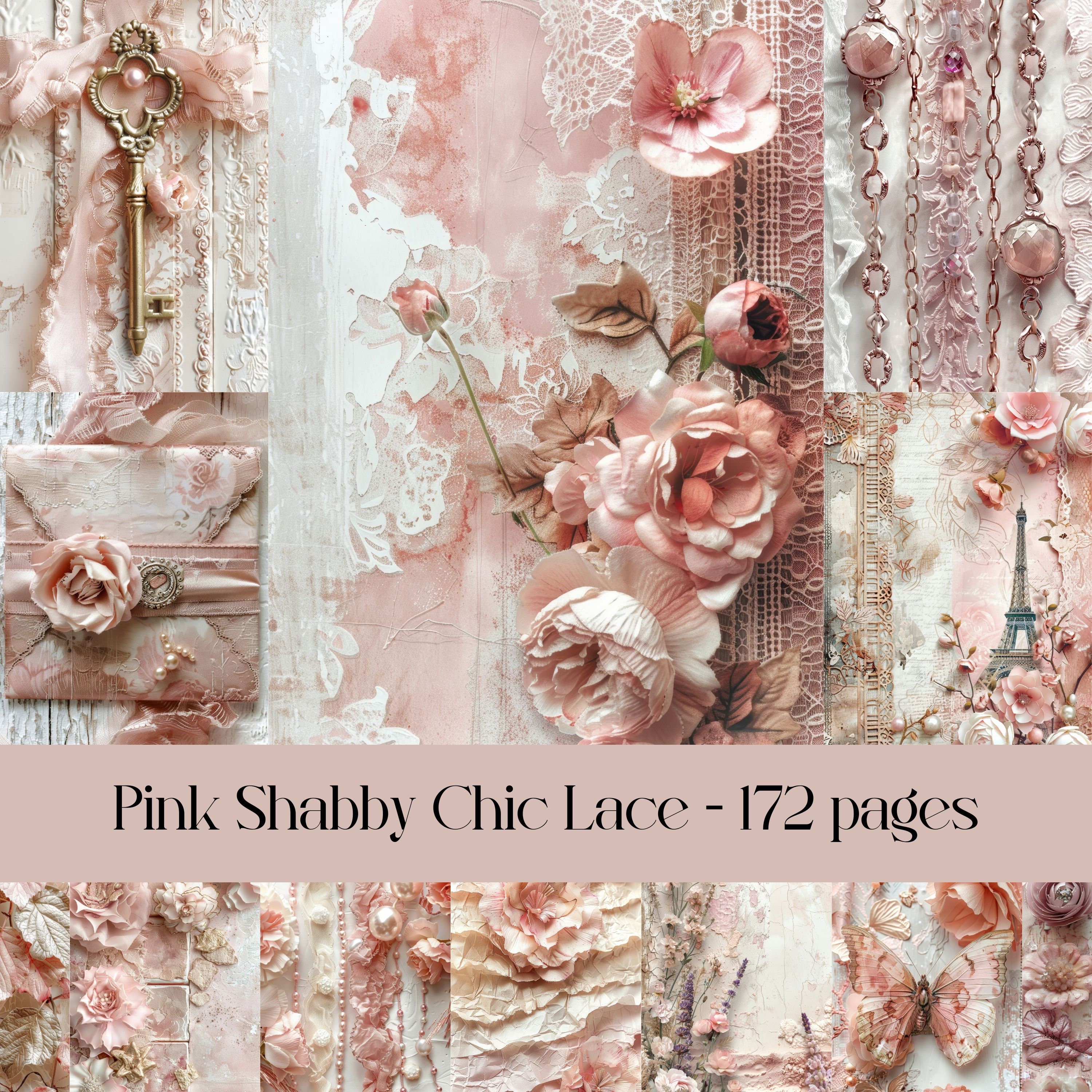 Shabby Chic Junk Journal Kit (printable JPG Pages With