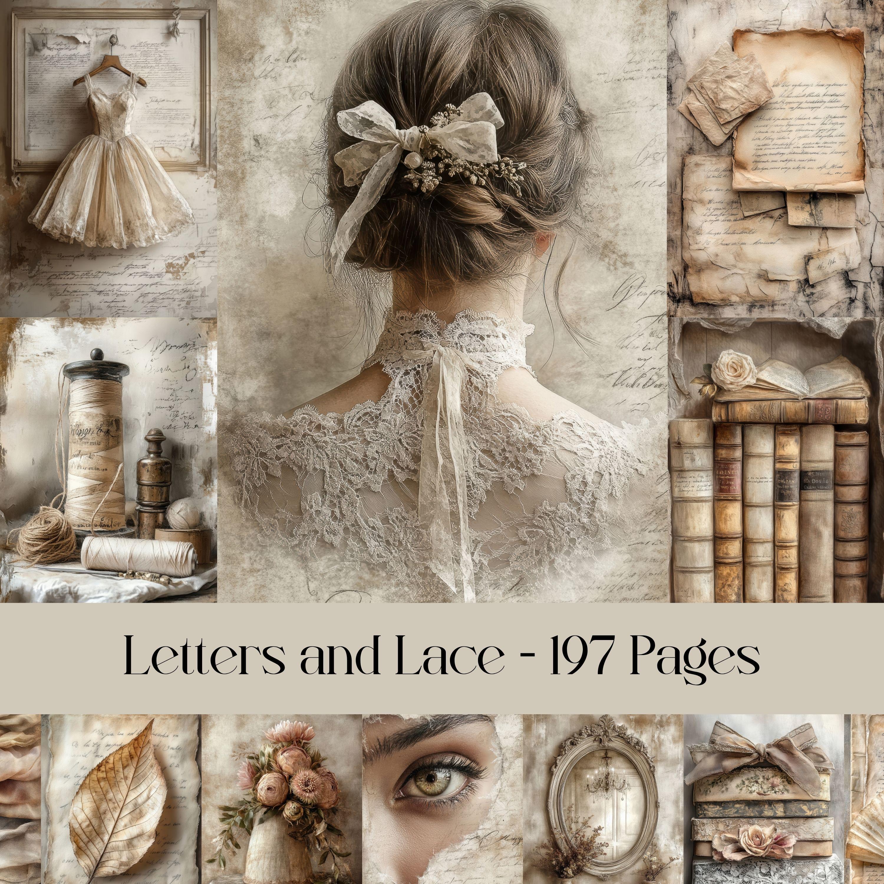 Vintage Lace Digital Paper: Victorian Ephemera for Junk Journals (A4/US ...