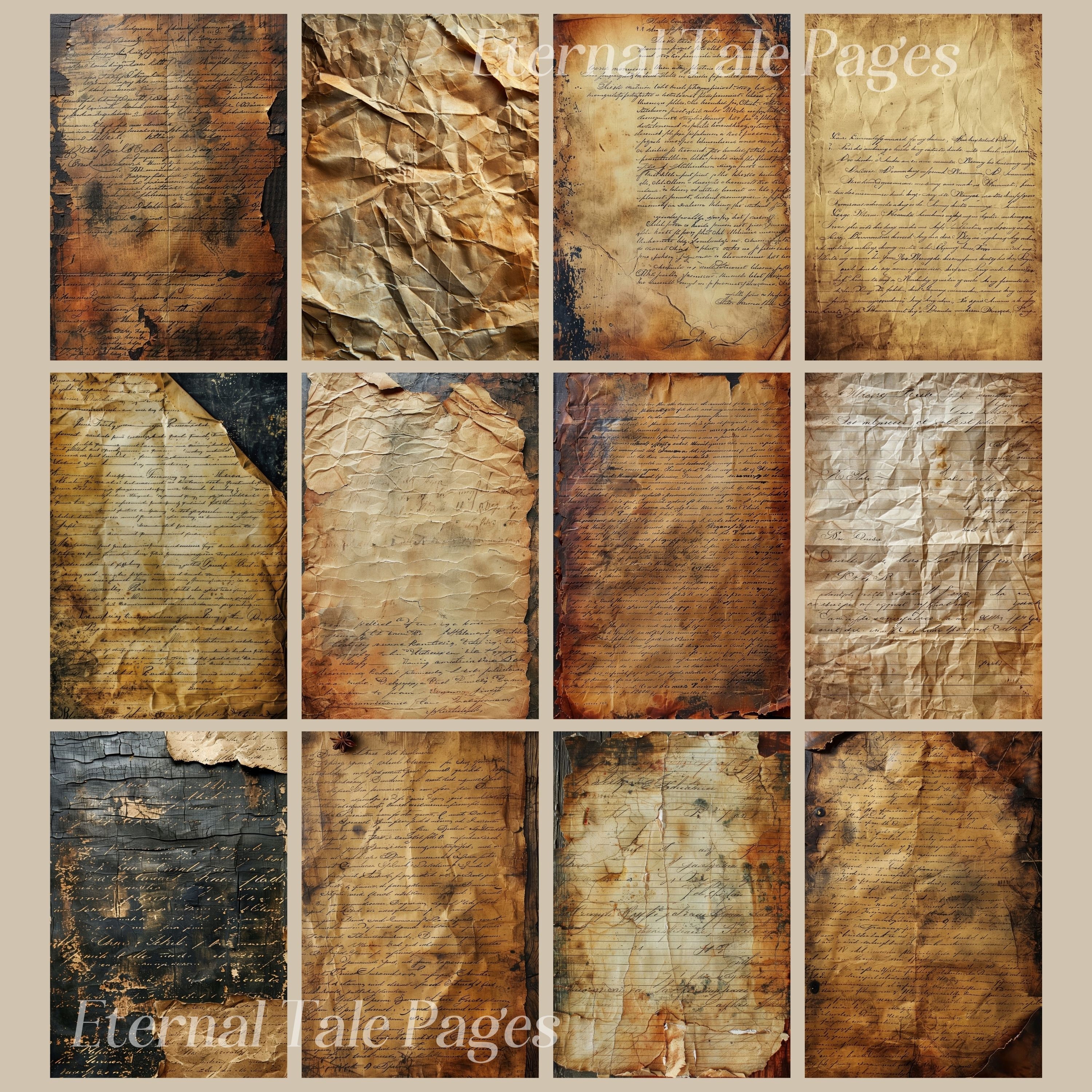 Stained Old Notes: 129 Printable Paper Textures (digital Download) - Etsy