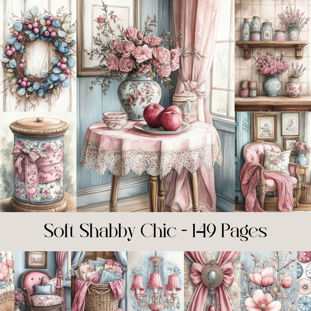 Shabby Chic Junk Journal Paper: Vintage Cottage Images (digital ...