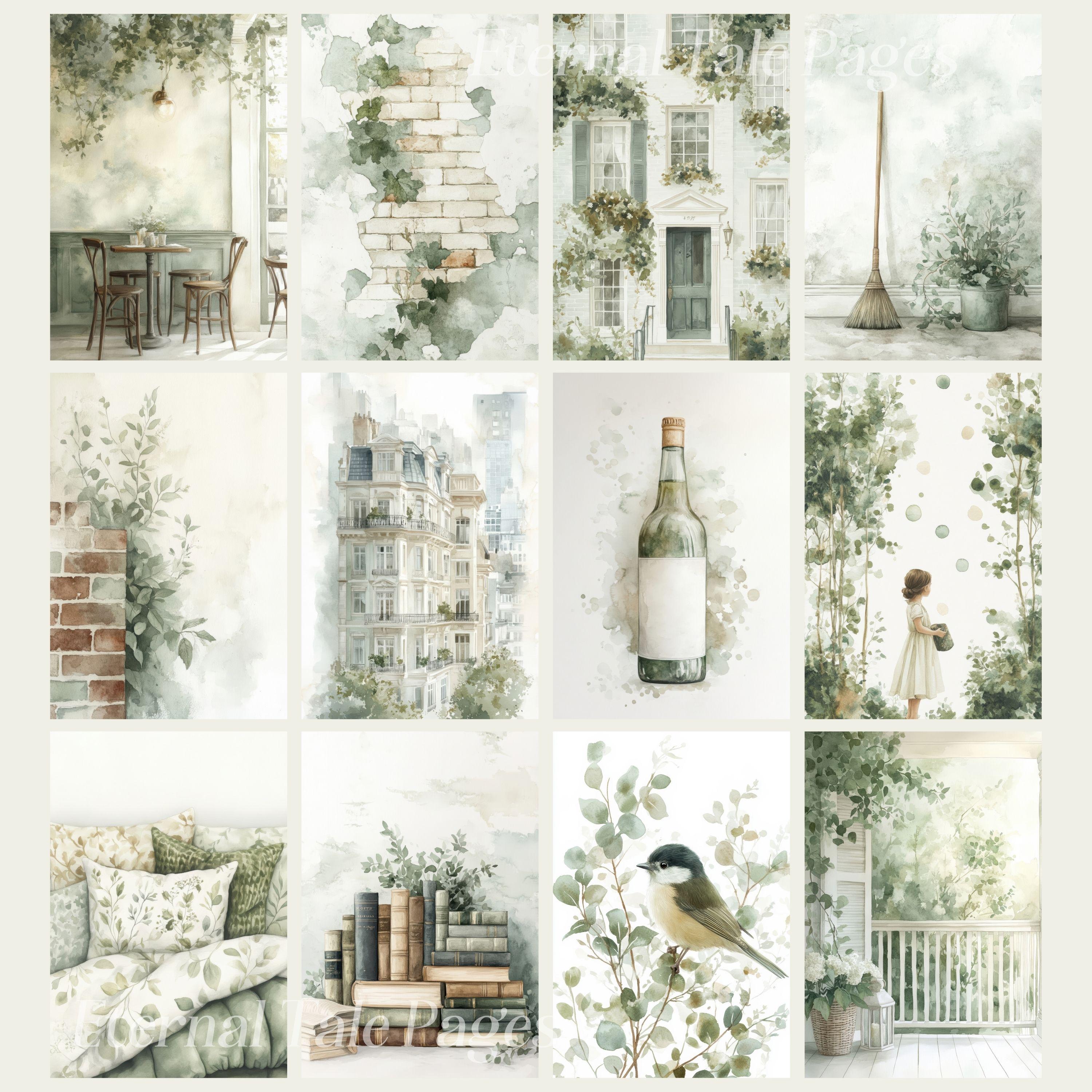 Urban Nature Junk Journal Pages: Serene Landscape Digital Paper (164 A4 ...