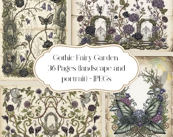 Gothic Fairy Garden Journal Pages – Dark Fantasy Printable (Digital Download)