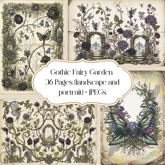 Gothic Fairy Garden Journal Pages – Dark Fantasy Printable (Digital Download)