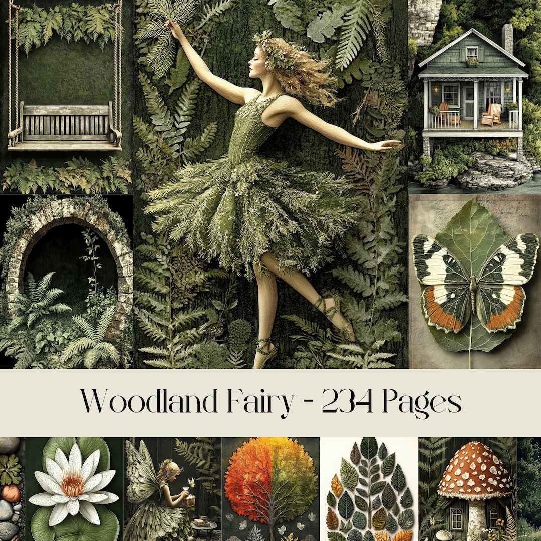 Woodland Fairy Junk Journal Pages, Forest Printable Images (digital ...