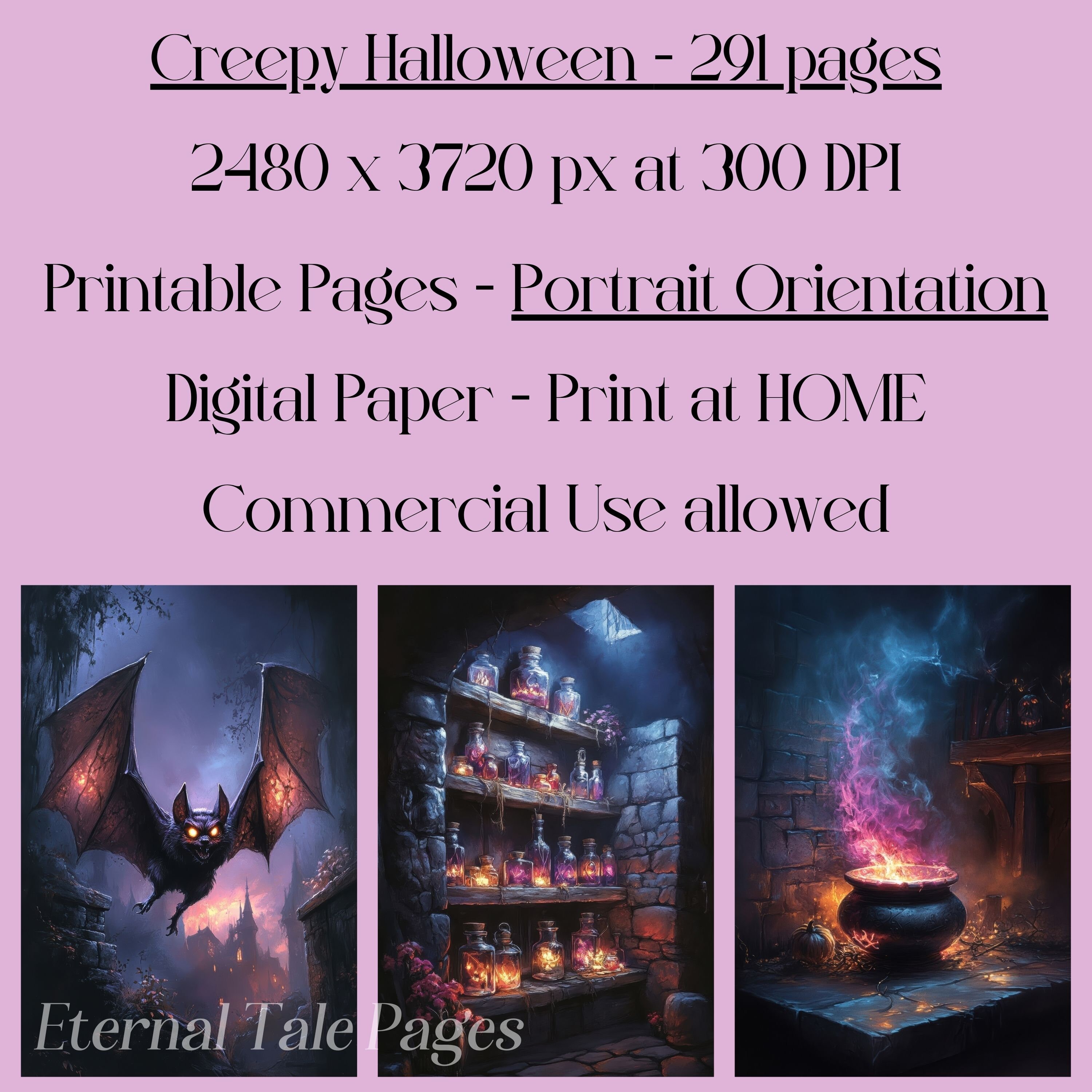 不気味なハロウィーンのジャンクジャーナルページ：不気味なデジタル