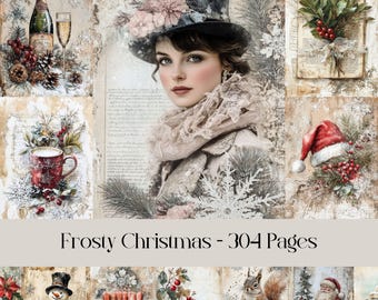 Vintage Christmas Digital Paper: 304 Festive Junk Journal Pages (Digital Download)