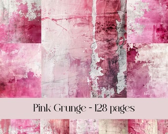 Pink Grunge Digital Paper: Shabby Chic Textures (Digital Download)