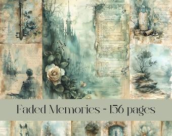 Papier de scrapbooking Souvenirs fanés : pages de journal grunge vintage (papier numérique)